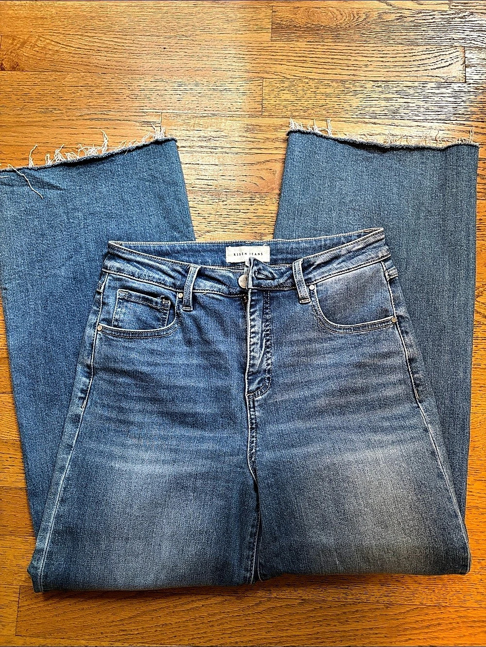 Risen RDP5954 Women's Straight Leg Jeans Waist 28 Blue